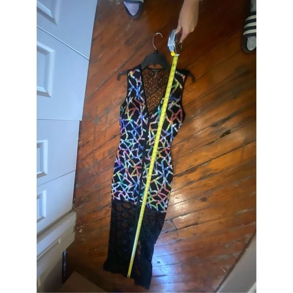 Alberto Makali New York Black Lace Multicolor Zipper Dress Size Small, MSRP $486 - Picture 14 of 14